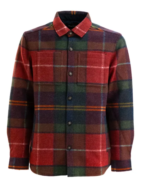 Barbour check-pattern shirt jacket Red MOS0400TN69