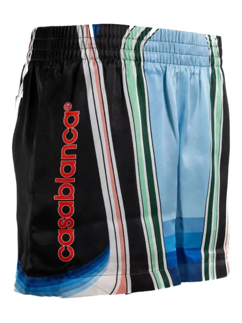 Casablanca graphic-pattern silk shorts Black WPF25TR10406