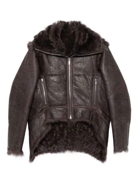 Rick Owens shearling zip-front jacket Grey RP02E4722LSHTR
