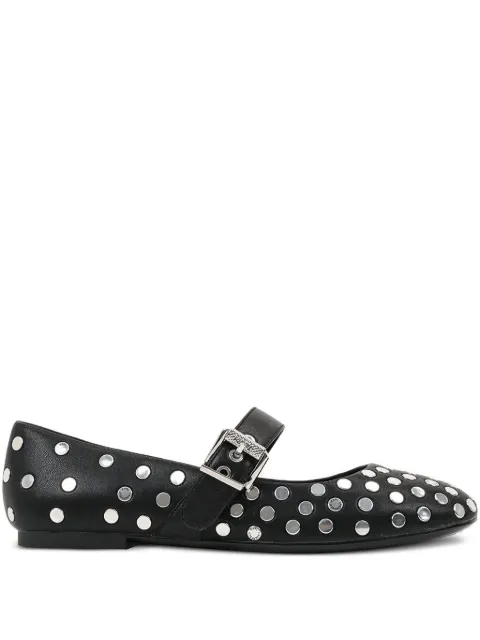 Karl Lagerfeld stud-embellished buckle ballet flats Black KL40127