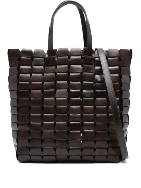 DRAGON DIFFUSION leather woven tote bag Black 8960