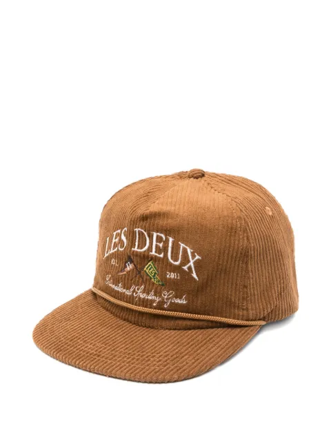 Les Deux corduroy logo-embroidered baseball cap Brown 1000525