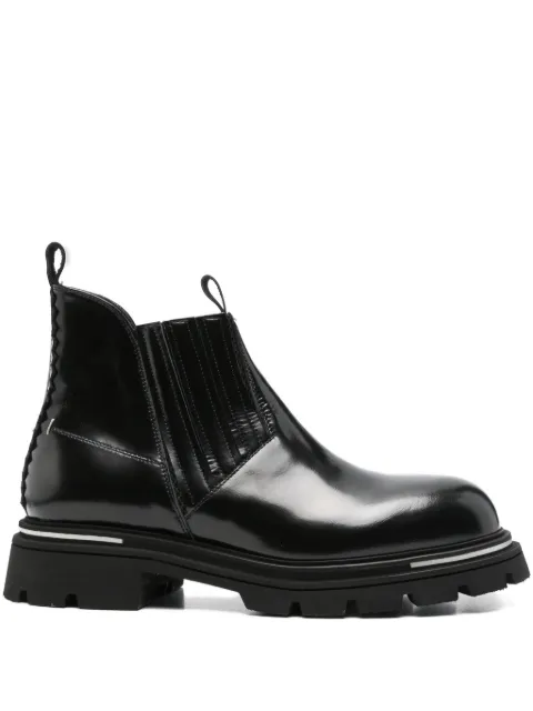 The Antipode leather stitched-panel ankle boots Black CHARLES808