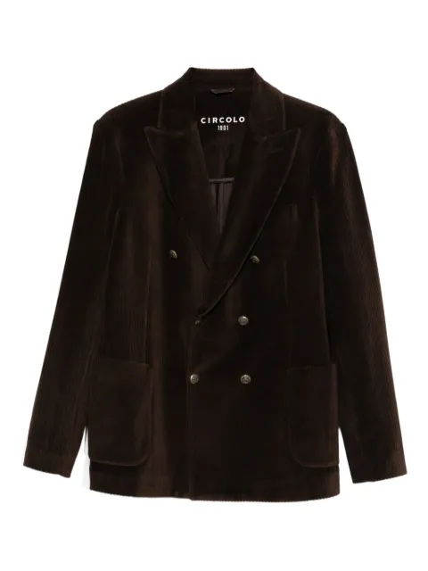 Circolo 1901 corduroy double-breasted blazer Brown CN4963
