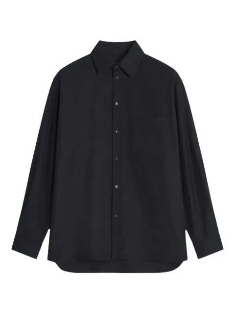 Maison Kitsuné embroidered wool shirt Black PM00427WT3017P199