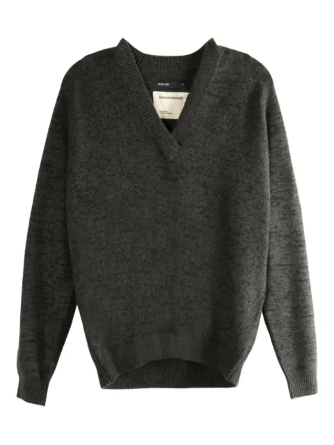 Frenckenberger V-neck mélange sweater Grey W25252HMX