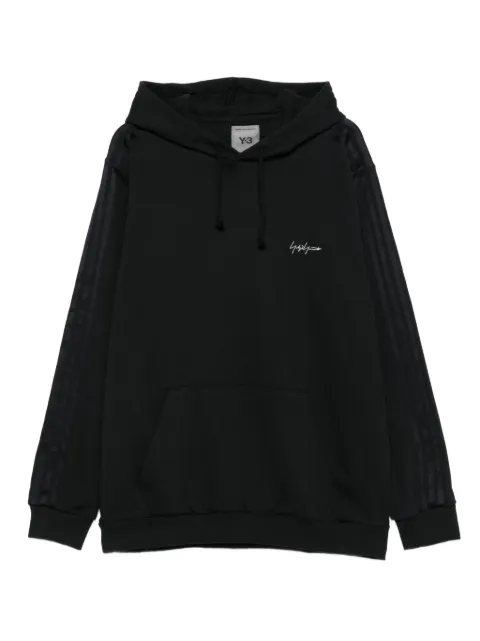 Y-3 stripe-detail hoodie Black KA9652