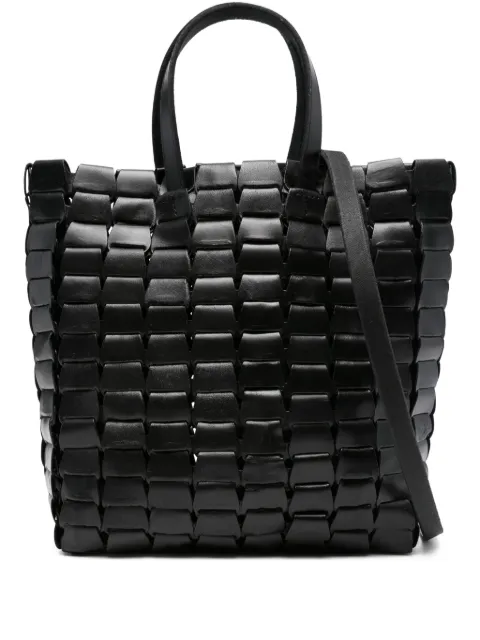DRAGON DIFFUSION leather woven tote bag Black 8960
