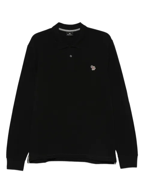 PS Paul Smith long-sleeve zebra-logo polo shirt Black M2R115LPZEBRA79