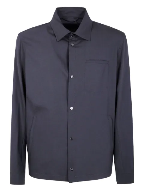 Herno button-fastening patch-pocket shirt jacket Grey GI000540U33474S