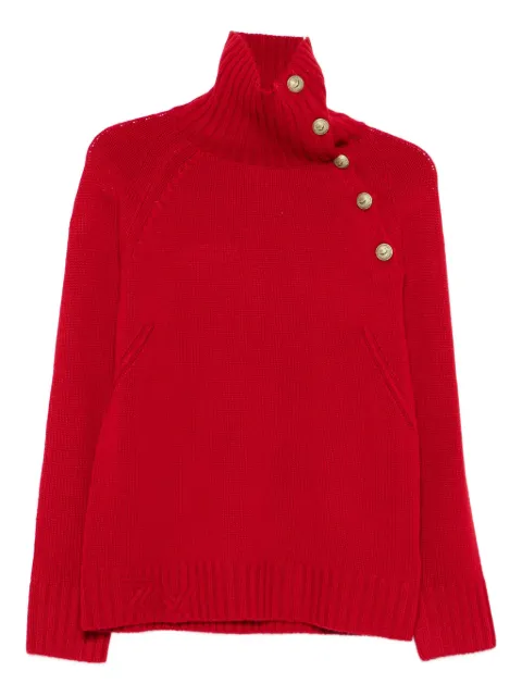 Zadig&Voltaire high-neck button-detail sweater Red KWSW02793