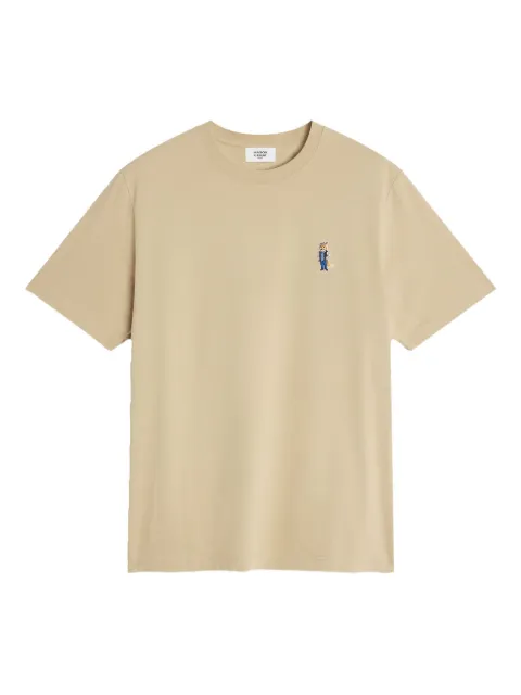 Maison Kitsuné fox-embroidered cotton T-shirt Neutrals PM00121KJ70250335