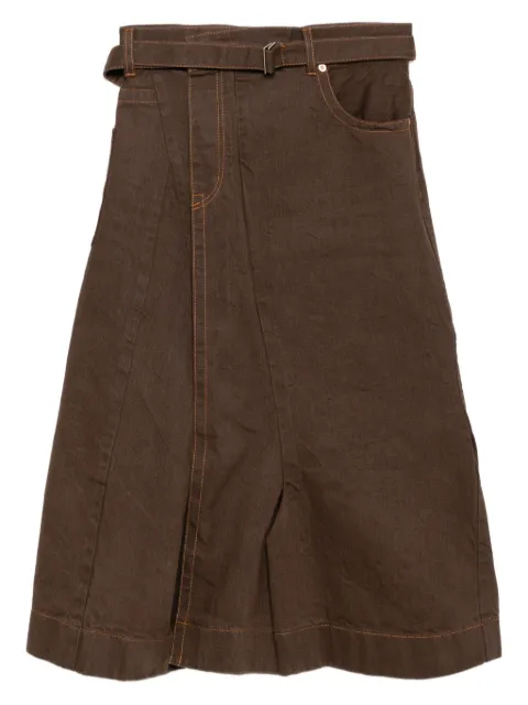 sacai cotton wrap skirt Brown 2507962