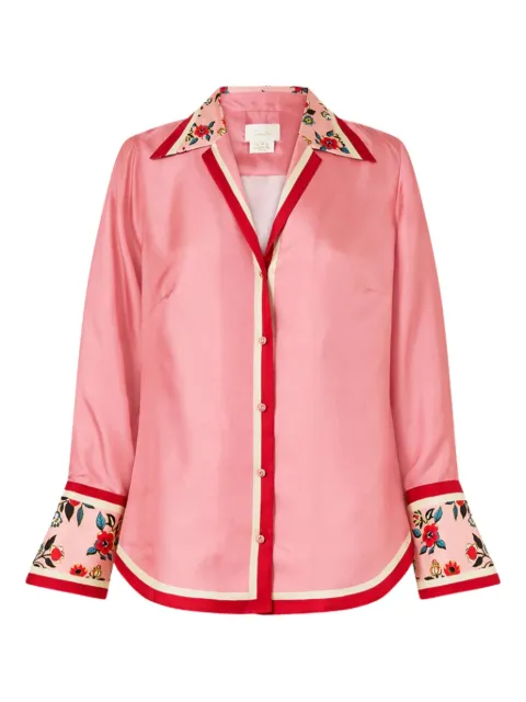 Camilla floral-print silk shirt Pink 35067