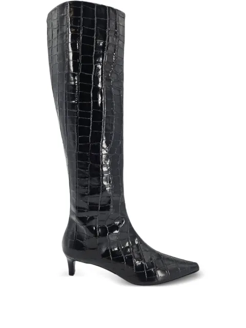 Madison Maison 45mm croc-effect pointy-toe boots Black 7739584011395