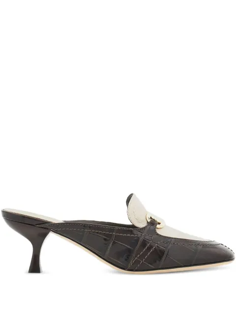 Ferragamo crocodile-effect mules Neutrals 01H989