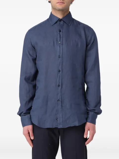 Paul & Shark long-sleeve linen shirt Blue 24413322CF