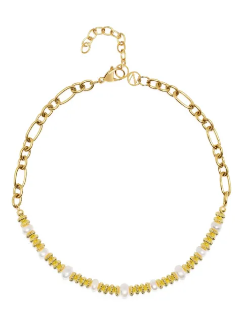 Nialaya Jewelry 18K yellow gold pearl-embellished chain choker Gold WNECK311