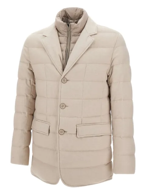 Herno quilted buttoned jacket Neutrals PI001174U38087
