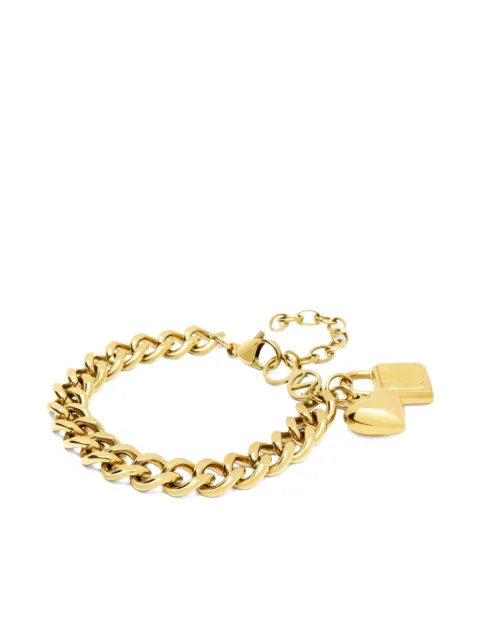 Nialaya Jewelry cuban-chain charm bracelet Gold WSP024