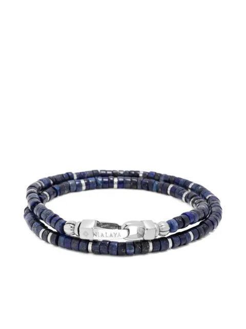 Nialaya Jewelry Heishi Wrap bracelet Blue MCHCO712