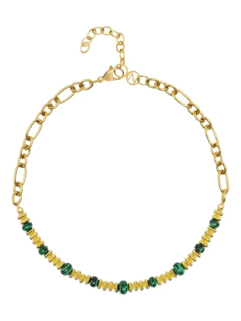 Nialaya Jewelry malachite chain necklace Gold WNECK310