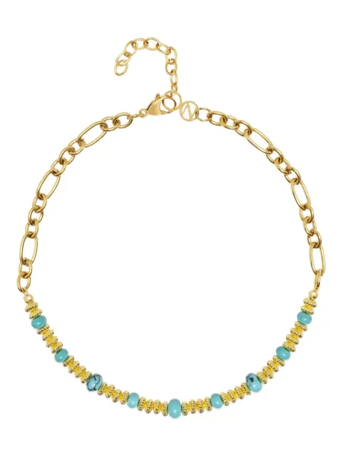 Nialaya Jewelry turquoise-beaded chain necklace Gold WNECK312