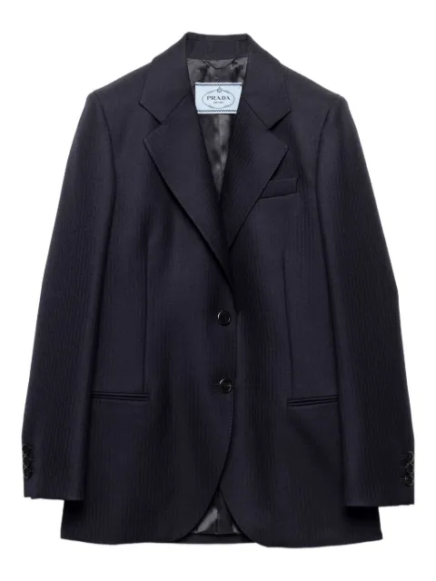 Prada chevron triangle-logo blazer Blue P545PSOOO16OX