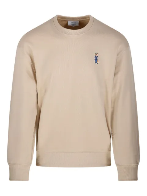 Maison Kitsuné fox-embroidered sweatshirt Neutrals PM00310KM0341