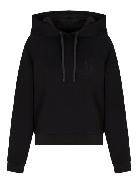 Armani Exchange logo-print hoodie Black XW000827AF13397