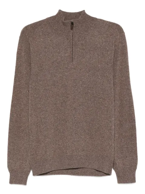 Canali half-zip wool sweater Brown C0015MK02357