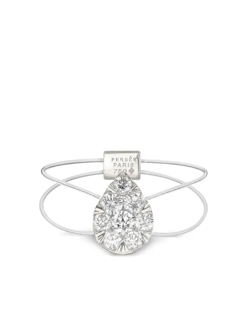 Persée 18CT white gold floating-pear diamond ring Silver R71756WG