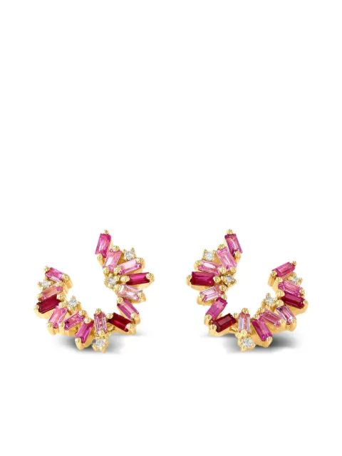 Suzanne Kalan 18CT yellow gold multi-stone swirl earrings Gold KOE385YELLOW
