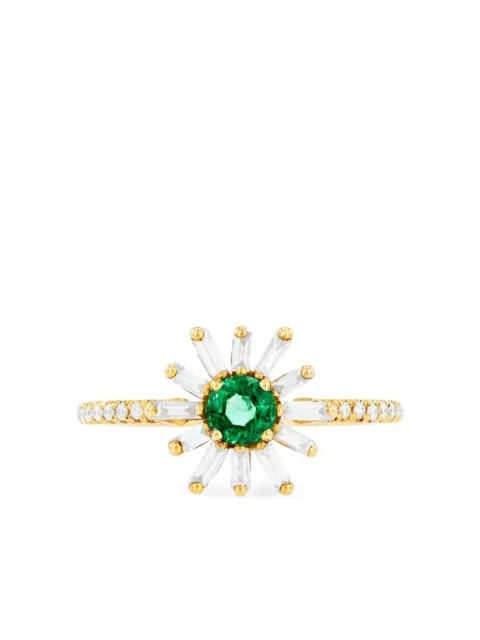 Suzanne Kalan 18CT yellow gold Flower Spark emerald and diamond ring Gold BAR565YG6YELLOW