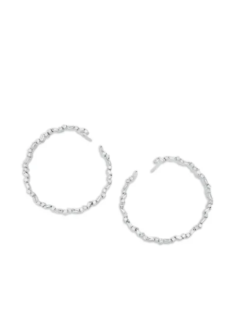 Suzanne Kalan 18CT white gold diamond spiral hoops Silver BAE441WGWHITE