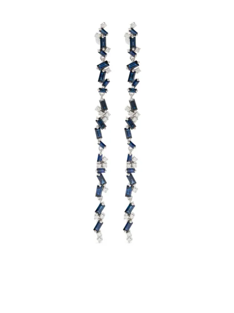 Suzanne Kalan 18CT white gold blue sapphire and dangle earrings Silver BAE516WG