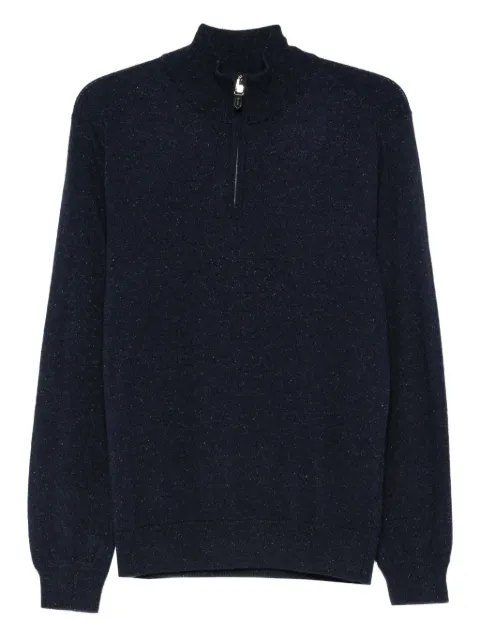 Canali half-zip speckled sweater Blue C0015MK02357