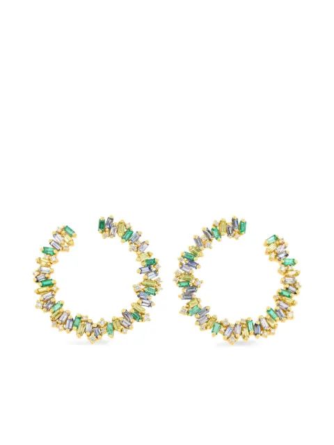 Suzanne Kalan 18CT yellow gold Sideways sapphire and diamond earrings Gold KOE362YELLOW