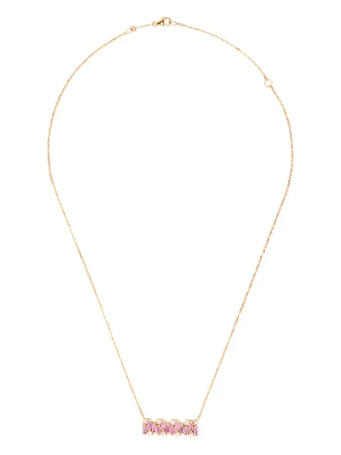 Suzanne Kalan 18CT rose gold pink sapphire pendant necklace Pink BAP664RGPINK