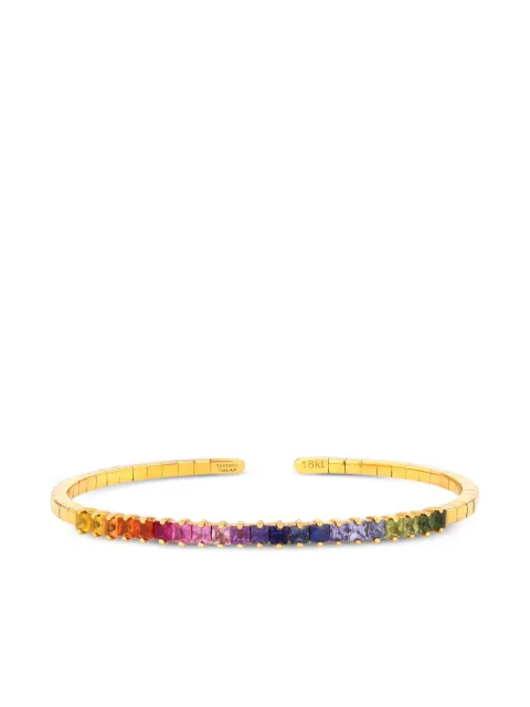 Suzanne Kalan 18kt yellow gold Rainbow Sapphire cuff bracelet Gold AKB200YGMYELLOW