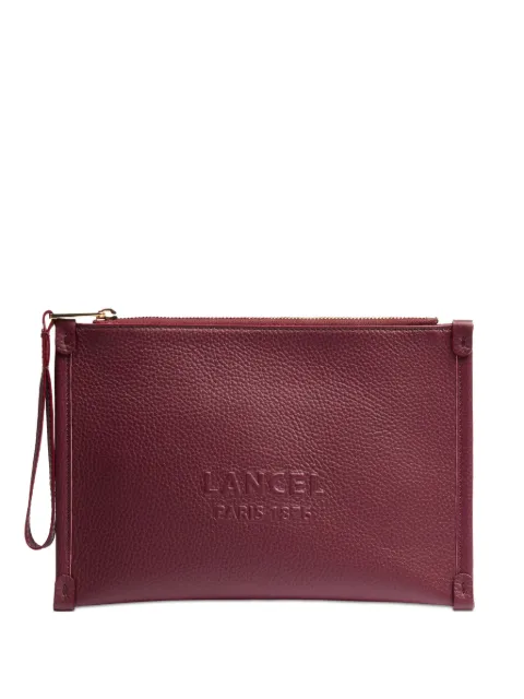 Lancel Jour embossed-logo clutch bag Red A1317426TU