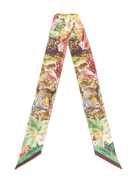 Lancel Jungle motif silk headband Green A13877VMTU