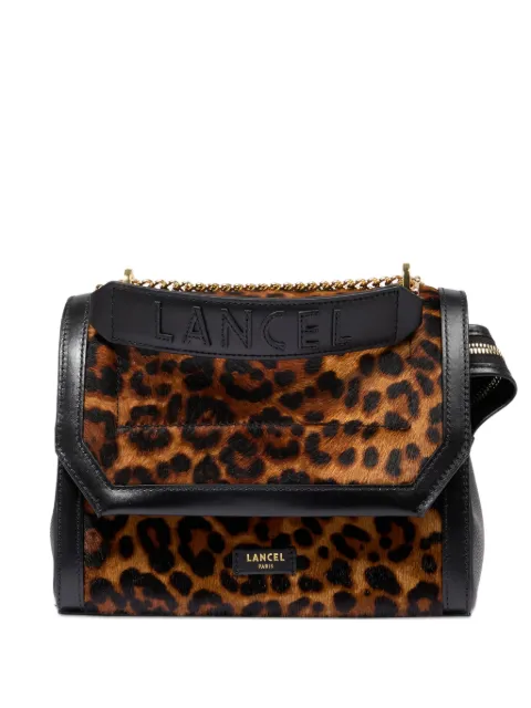 Lancel Ninon leopard-print flap bag Black A13751KZTU
