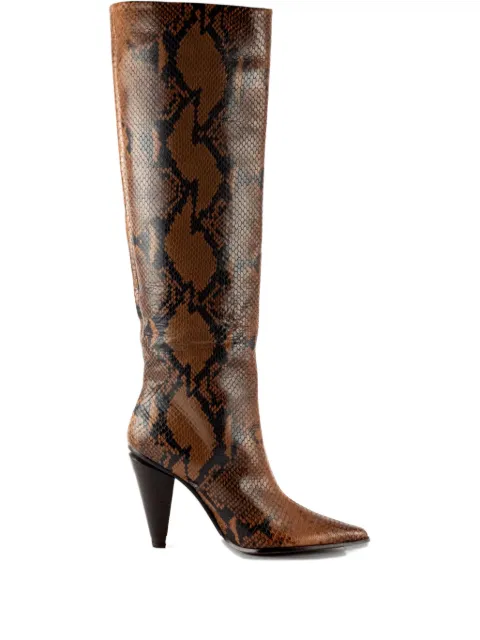 Roberto Festa 80mm snake-print pointed boots Brown URIELCOFFEE
