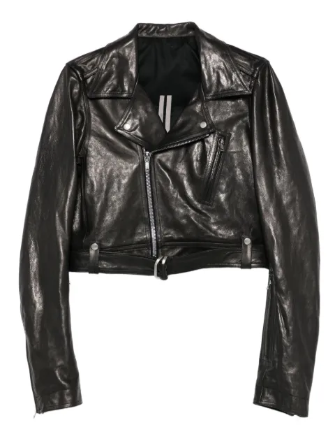 Rick Owens belted leather jacket Black RP02E4766LNV