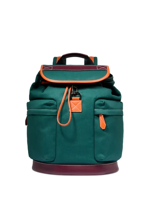 Lancel Escapade drawstring leather-trimmed backpack Green A13816H8TU