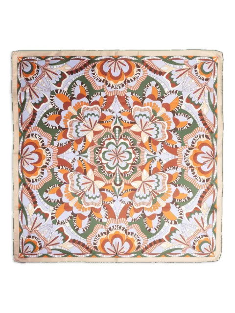 Lancel floral-motif silk scarf Neutrals A084687UTU