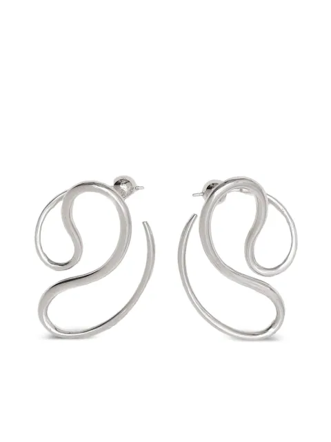 Panconesi curved-line earrings Silver F25EA021P