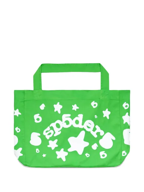 SP5DER star-print tote bag Green SP5DER153