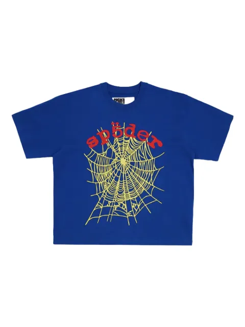 SP5DER spider web logo T-shirt Blue SP5DER151